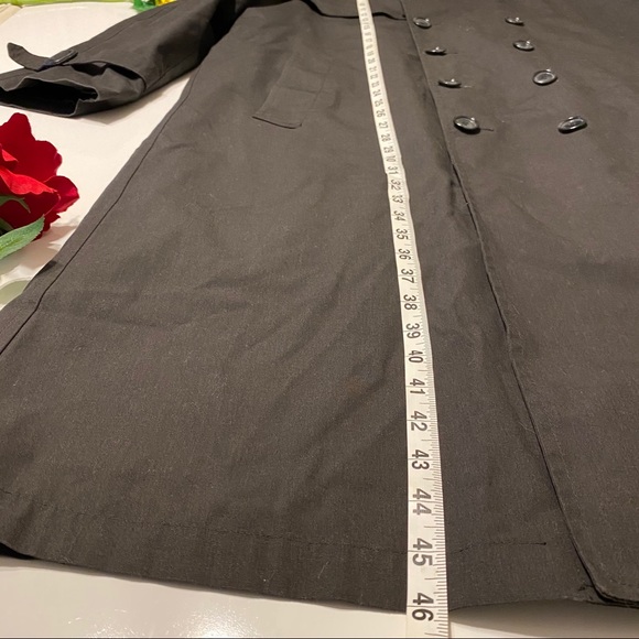 London Fog Removable Lining Black Trench Coat 44 R - Picture 5 of 8